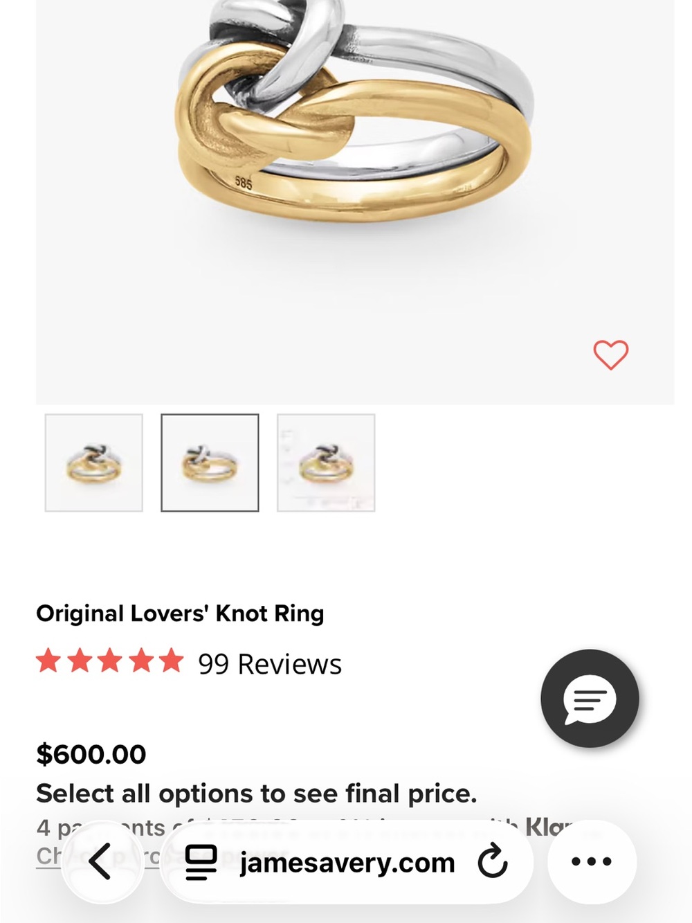 James Avery Love Knot Ring - Gold, Silver - Picture 4 of 4